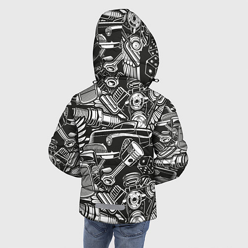 Зимняя куртка для мальчика Механика Автомобиль / 3D-Черный – фото 4