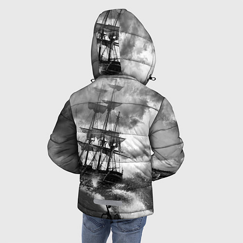Зимняя куртка для мальчика Парусник / 3D-Черный – фото 4