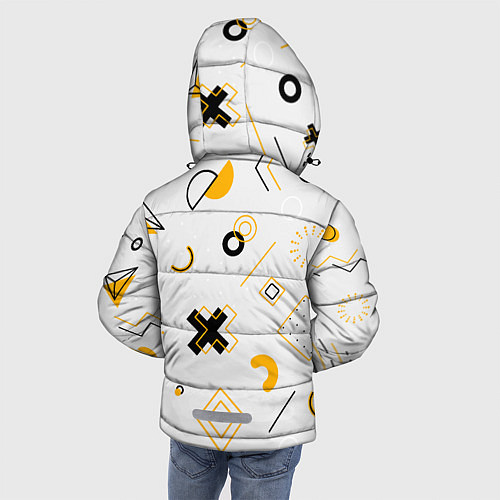 Зимняя куртка для мальчика Геометрический узор / 3D-Черный – фото 4