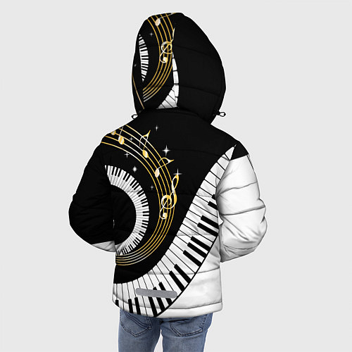 Зимняя куртка для мальчика МУЗЫКАЛЬНЫЙ УЗОР / 3D-Черный – фото 4