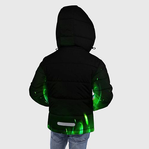 Зимняя куртка для мальчика Зеленый огонь / 3D-Черный – фото 4