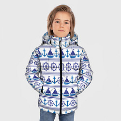 Куртка зимняя для мальчика Морские мотивы, цвет: 3D-черный — фото 2