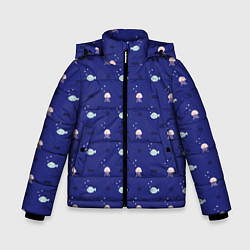 Куртка зимняя для мальчика Морские мотивы, цвет: 3D-черный