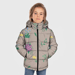 Куртка зимняя для мальчика Цветочная эстетика, цвет: 3D-черный — фото 2
