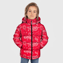 Куртка зимняя для мальчика Gears pattern, цвет: 3D-красный — фото 2