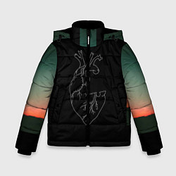 Куртка зимняя для мальчика Сердце, цвет: 3D-черный