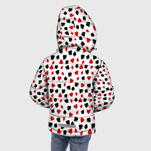 Зимняя куртка для мальчика Карточные Масти / 3D-Черный – фото 4