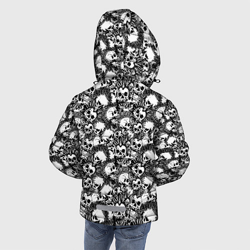 Зимняя куртка для мальчика Черепа с Ирокезами / 3D-Черный – фото 4