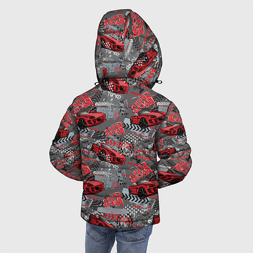 Зимняя куртка для мальчика Гоночная машина / 3D-Черный – фото 4