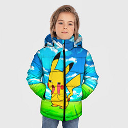 Куртка зимняя для мальчика Уставший Пикачу, цвет: 3D-черный — фото 2