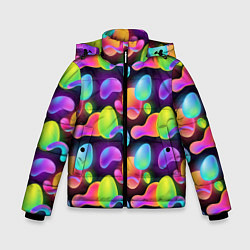 Куртка зимняя для мальчика Ночные фонарики-светлячки, цвет: 3D-черный