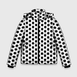 Куртка зимняя для мальчика Текстура мяча, цвет: 3D-черный