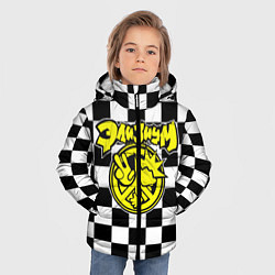 Куртка зимняя для мальчика Элизиум рок группа клетка, цвет: 3D-черный — фото 2