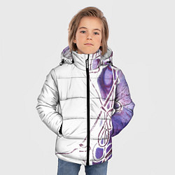 Куртка зимняя для мальчика Фиолетовые нити, цвет: 3D-черный — фото 2
