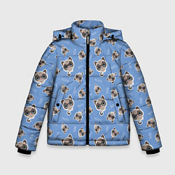 Куртка зимняя для мальчика Недовольный Кот, цвет: 3D-светло-серый