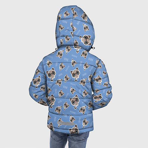 Зимняя куртка для мальчика Недовольный Кот / 3D-Черный – фото 4