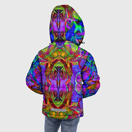 Зимняя куртка для мальчика Психоделика Абстракция / 3D-Черный – фото 4