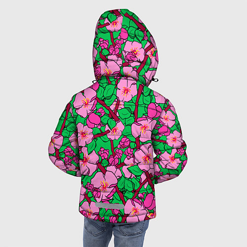 Зимняя куртка для мальчика Цветы Сакуры, Sakura / 3D-Черный – фото 4
