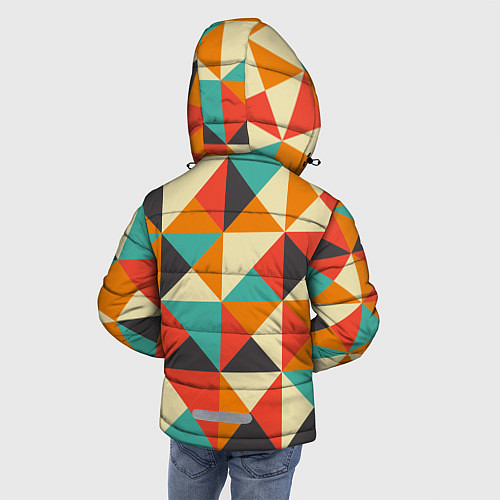Зимняя куртка для мальчика Треугольники / 3D-Черный – фото 4