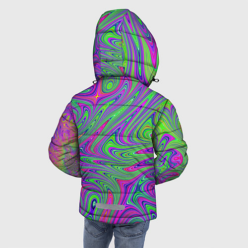 Зимняя куртка для мальчика Неоновый абстрактный узор / 3D-Черный – фото 4
