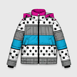 Куртка зимняя для мальчика Молодежный современный узор, цвет: 3D-черный