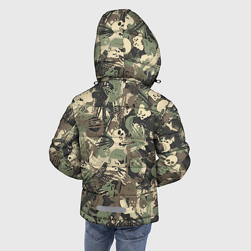 Зимняя куртка для мальчика Камуфляж с костями / 3D-Черный – фото 4