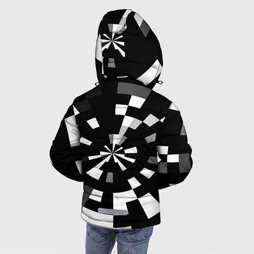 Зимняя куртка для мальчика Черно-белый фон иллюзии / 3D-Черный – фото 4