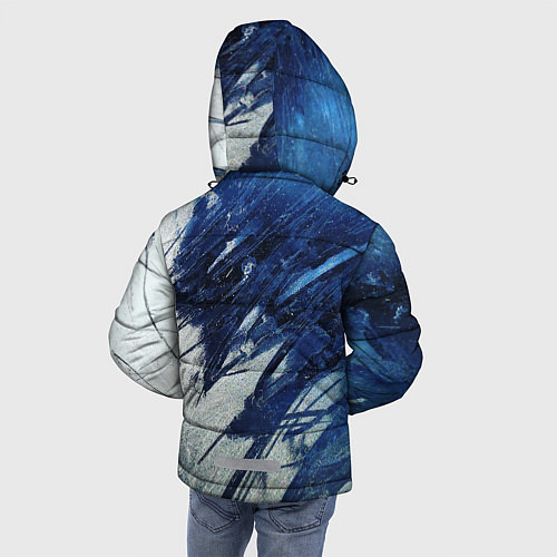 Зимняя куртка для мальчика Серо-синее абстрактное / 3D-Черный – фото 4