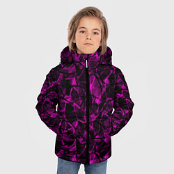 Куртка зимняя для мальчика Абстрактный узор цвета фуксия, цвет: 3D-черный — фото 2