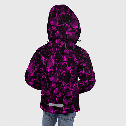 Зимняя куртка для мальчика Абстрактный узор цвета фуксия / 3D-Черный – фото 4
