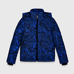 Куртка зимняя для мальчика Черно-синий геометрический, цвет: 3D-светло-серый