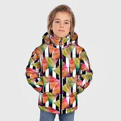 Куртка зимняя для мальчика Абстрактный полосатый узор, цвет: 3D-черный — фото 2