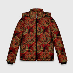 Зимняя куртка для мальчика Красно-оливковый ретро