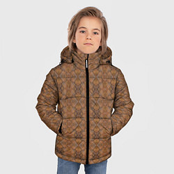 Куртка зимняя для мальчика Деревянный паркет, цвет: 3D-черный — фото 2
