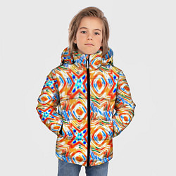Куртка зимняя для мальчика Летний абстрактный узор, цвет: 3D-черный — фото 2