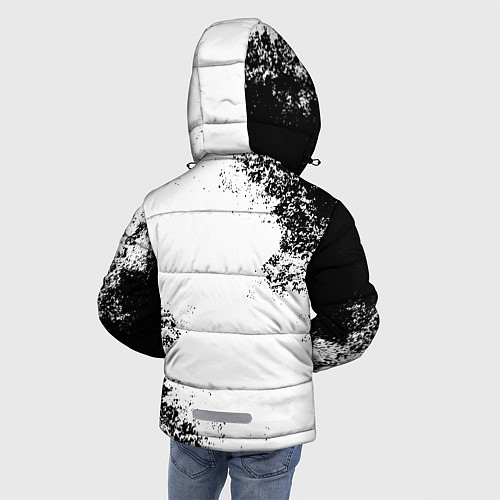 Зимняя куртка для мальчика BMW БМВ РАЗРЕЗАННОЕ ЛОГО / 3D-Черный – фото 4