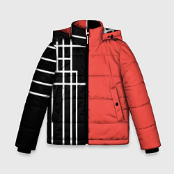 Куртка зимняя для мальчика Черный и коралловый арт деко, цвет: 3D-черный