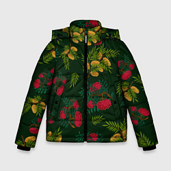 Куртка зимняя для мальчика Ветки рябины и облепихи, цвет: 3D-красный