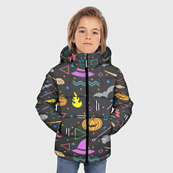 Куртка зимняя для мальчика Уютный Halloween, цвет: 3D-черный — фото 2