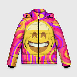Куртка зимняя для мальчика Абстракция позитив Красочный и яркий принт, цвет: 3D-светло-серый