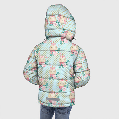 Зимняя куртка для мальчика Милые Единороги - девочки / 3D-Черный – фото 4
