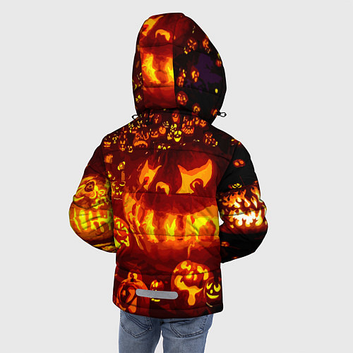Зимняя куртка для мальчика Тыквы на Хэллоуин / 3D-Черный – фото 4