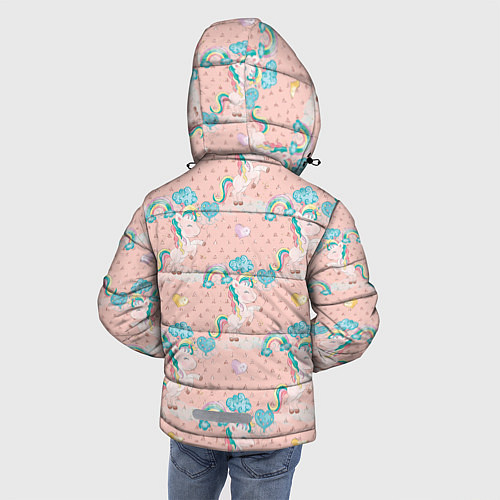 Зимняя куртка для мальчика Единороги из паттерна / 3D-Черный – фото 4