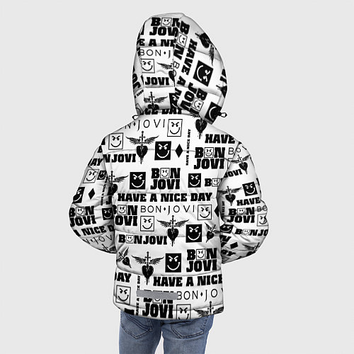 Зимняя куртка для мальчика BON JOVI ЛОГОБОМБИНГ БОН ДЖОВИ ПАТТЕРН / 3D-Черный – фото 4