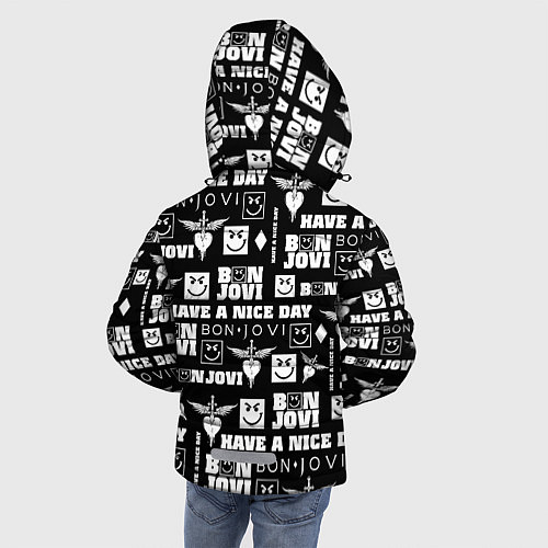 Зимняя куртка для мальчика BON JOVI ЛОГОБОМБИНГ БОН ДЖОВИ ПАТТЕРН ИЗ ЛОГОТИПО / 3D-Черный – фото 4