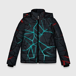 Куртка зимняя для мальчика Геометрический фон, цвет: 3D-черный