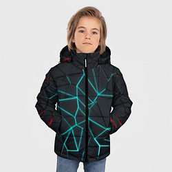 Куртка зимняя для мальчика Геометрический фон, цвет: 3D-черный — фото 2