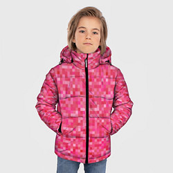Куртка зимняя для мальчика Цикламеновая пиксельная абстракция, цвет: 3D-черный — фото 2