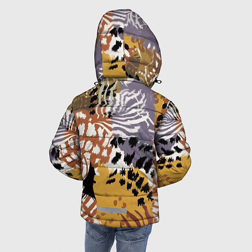 Зимняя куртка для мальчика Зебра Пятнистая / 3D-Черный – фото 4