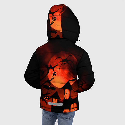 Зимняя куртка для мальчика Красная луна на Хэллоуин / 3D-Черный – фото 4